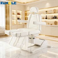 Luxuriöse Weiße 3/4-Motoren Spa-Gesichtsbehandlungs- und Tattoo-Liege, Multifunktionale Wimpernliege, Elektrische Schönheitsliege, Salonmöbel