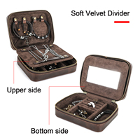 Boîte à bijoux de voyage de luxe avec logo personnalisé, en cuir véritable, rectangulaire, pour hommes, grande capacité, organiseur de bijoux