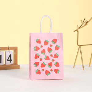 Artículos para Fiestas Temáticas de Fresas, Incluye Bandejas de Papel, Vasos, Bolsas de Regalo de Papel para Año Nuevo y San Valentín - Product Image 4