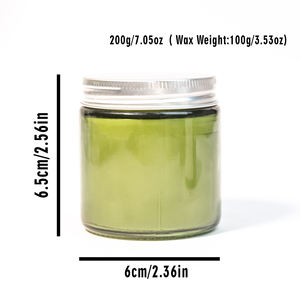 Ventes en gros d'emballages de parfums personnalisables, bougies aromatiques artisanales biologiques de 100 g dans un bocal en verre <span class=keywords><strong>vert</strong></span> armée pour la décoration des bars - Product Image 3