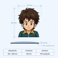 Pegatinas 3D de Personajes de Anime Personalizadas, Material PET Impermeable, Impresión UV, Calcomanías Cambiantes para Coche y Portátil