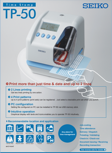 SEIKO TP50 Impresora de Doble Línea Programable para Impresión de Fecha, Hora y Numeración, Registro de Tiempo, Sello Electrónico de Fecha y Hora para Documentos - Product Image 6