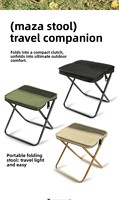 Tabouret pliant d'extérieur en acier au carbone, chaise pliante légère et portable pour le camping avec sac de transport sportif