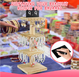 Espositore <span class=keywords><strong>per</strong></span> Bracciali - Espositore Rotante in Legno a 3 Livelli <span class=keywords><strong>per</strong></span> Bracciali, Espositore a Forma di Albero <span class=keywords><strong>per</strong></span> Esposizioni - Product Image 2