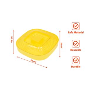 Boîte de rangement alimentaire carrée en plastique PP 26x26x9,5 cm, réutilisable, durable, sans BPA, organiseur de rangement pour la cuisine - Product Image 5