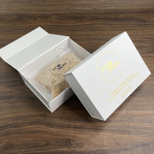 Cajas de Joyería Personalizadas de Lujo con Logotipo, Caja de Embalaje para Productos de Belleza y Cuidado de la Piel, Caja Magnética Plegable Blanca para Regalo - Product Image 1