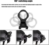 Support de lampe torche réglable 25 mm, angle réglable à 180 degrés, support de lampe torche tactique pour casque, clip de fixation pour rail de 21 mm