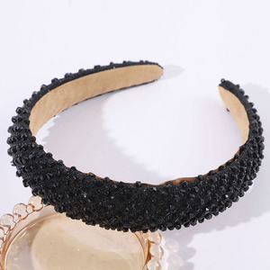 All'ingrosso Fascia per capelli con diamanti di lusso alla moda accessori per capelli da donna con perline barocche con strass imbottito - Product Image 4
