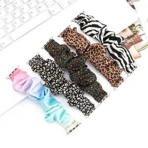 Plaid Camouflage Floral Leopard Pattern Bedruckte elastische Armbänder Armband Scrunchie Uhren armband