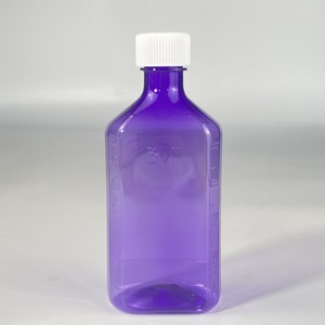 Bottiglia Ovale in PET da 4 Oz per Sciroppo Liquido, Contenitore per Medicina per la Tosse, Stampa a Caldo, Tappo a Vite per Erbe Aromatiche - Product Image 1