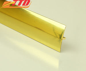 Modern T-Shaped Brass Tile Trim for Wall Decoration Supplier's Metal <b>Strip</b> with Free Sample OEM Logo for Tile <b>Edging</b> - Product Image 1