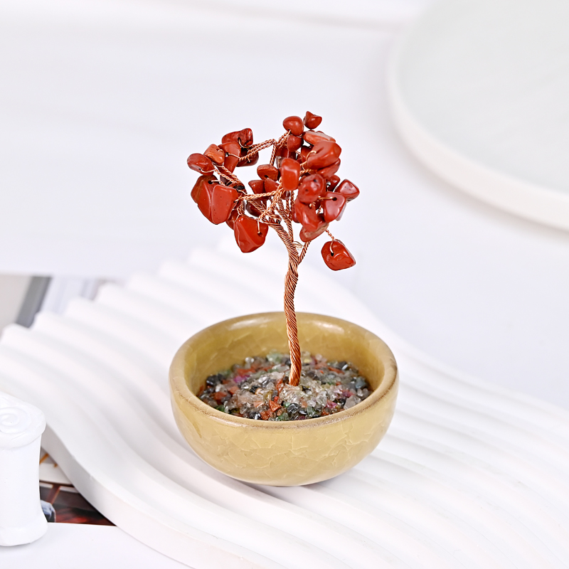 SUNYIK Albero Dei Soldi In Cristallo Di Fluorite – Portafortuna Feng Shui Su Base Di Quarzo Rosa – Decorazione Bonsai Per Casa E Ufficio
