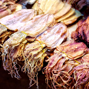 Calamar Seco de Alta Calidad de Vietnam, en Trozos, Bajo en Sal, Envasado al Vacío, Grado A, Marca Nicky - Product Image 1