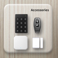 Serrure connectée Jixin Smart Home en ABS noir avec contrôle via l'application Tuya, Wi-Fi, carte mémoire, sécurité de niveau A, compatible avec les portes en verre