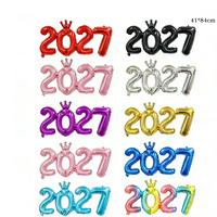 Ballon en aluminium connecté en forme de chiffre 2027 pour réunion annuelle d'entreprise, événement commercial, fête, ambiance festive, vente en gros