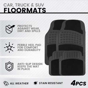 4PCS Universal Luxury PVC Anti-slip 3D 5D Waterproof Interior Kits Car <b>Floor</b> Mats - Product Image 5