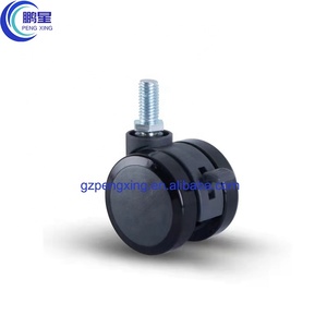 Großhandel 2 Zoll Gewinde Kunststoff Doppel rad Nachlauf Möbel Lenkrad Schwarz Pu Bürostuhl Verriegelung rollen <span class=keywords><strong>M8</strong></span> * 25mm - Product Image 4