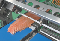 Trancheur multi-angle automatique, pour seins de poulet, de saumon et de poisson fumé