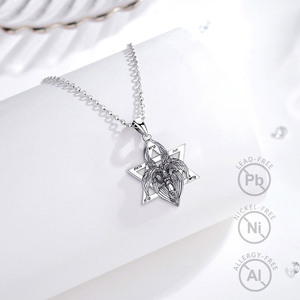 Merryshine 925 in <span class=keywords><strong>argento</strong></span> Sterling <span class=keywords><strong>leone</strong></span> aquila toro pavimentato gioiello stella della stella di David <span class=keywords><strong>collana</strong></span> pendente per gli uomini - Product Image 2