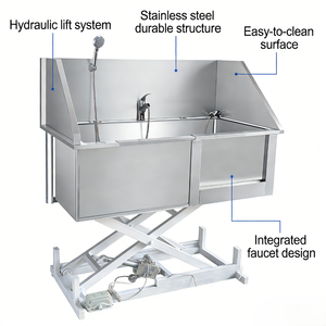 Bañera Grande Ecológica <span class=keywords><strong>para</strong></span> Mascotas, de Acero Inoxidable 304, Producto <span class=keywords><strong>para</strong></span> <span class=keywords><strong>Baño</strong></span> y Aseo de Perros/<span class=keywords><strong>Gatos</strong></span> - Product Image 3