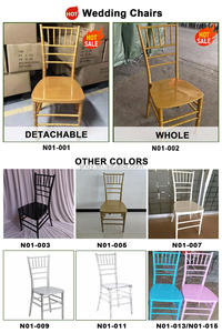 Sillas Tiffany Apilables de Resina Dorada para Bodas, Eventos de Hotel y Fiestas, Venta al Por Mayor - Product Image 4