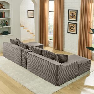 Modern U-shape Vacuum Pack <strong>Sofa</strong> Brown <strong>Cord</strong> Cover Compressed <strong>Sofa</strong> From China - Product Image 4