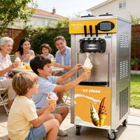 Machine à glace molle et gelato Moseener à usage commercial, vente en gros, pour fruits, lait, eau, farine, noix