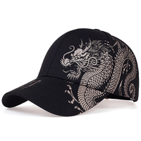 Gorras de Béisbol de Alta Moda con Patrón de Dragón Estilo Chino para Hombre y Mujer, Gorras Versátiles de Visera Curva 100% Algodón Corduroy con Detalles Metálicos Comunes