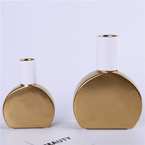 공장 공급 floreros dorados 파라 deciracion 홈 장식 꽃 꽃병 테이블 탑 골드 세라믹 꽃 화병 - Product Image 2