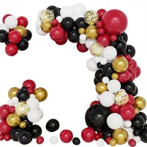 Décorations de fête d'anniversaire sur le thème du <span class=keywords><strong>casino</strong></span>, arche de ballons métalliques rouge, noir et blanc, jeu de poker, retour à l'école, Saint-Valentin - Product Image 3