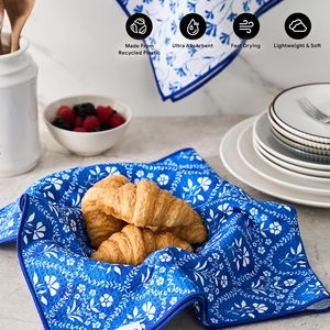 Serviettes de cuisine en microfibre à motif floral multi-imprimé, tissage gaufré, absorbantes, pour la cuisson, la pâtisserie, le nettoyage domestique, logo personnalisé - Product Image 2