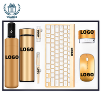 Set Hadiah Bisnis Multifungsi Logam: Cangkir Terisolasi, Flash Drive USB, Pena, Keyboard Nirkabel, Mouse, Speaker Bluetooth