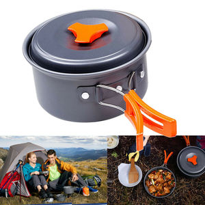 Ventes chaudes Ensemble de cuisine de camping 1-2 personnes Ensemble de batterie de cuisine en aluminium et accessoires de pique-nique de camping portables Ensemble de casseroles de cuisine en plein air - Product Image 3