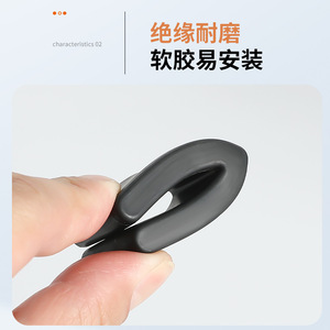 Manchon en fer en forme de L, housse de protection en caoutchouc pour étagère et lit en fer, antidérapant, épaissi, noir - Product Image 2