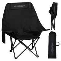 Chaise de camping portable légère, dossier haut, rembourrée, pliable, avec sac de transport