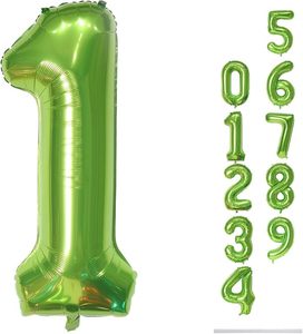 Ballon en aluminium chiffre 40 pouces vert fruité, or champagne, argent, bleu, grand format 0-9, pour décoration d'<span class=keywords><strong>anniversaire</strong></span>, fête thème jungle, chasse, <span class=keywords><strong>anniversaire</strong></span> de mariage - Product Image 1