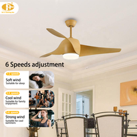 Ventilateur de plafond à lumière LED de style simple de 42 pouces avec lames ABS Smart Home Decor Télécommande à moteur à courant continu pour salon Couleur bois