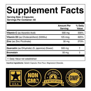 Kapsul Seng OEM dengan Suplemen Quercetin, Vitamin C, dan Bromelain untuk Kesehatan Imun dan Dukungan Kesehatan Secara Keseluruhan - Product Image 2