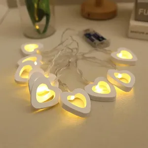 1.5m Wooden <strong>String</strong> <strong>Light</strong> LED <strong>Lights</strong> for Bedroom Decorative for Birthday Fairy Christmas Outdoor Solar Indoor Battery Powered Red - Product Image 4