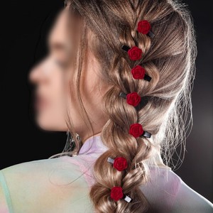 Mini barrettes à <span class=keywords><strong>cheveux</strong></span> fleur rose Saint-Valentin, 20 pièces, barrettes de <span class=keywords><strong>cheveux</strong></span> florales rouges, <span class=keywords><strong>broche</strong></span> décorative pour femmes, filles, mariée, <span class=keywords><strong>mariage</strong></span> pour tout-petits - Product Image 3