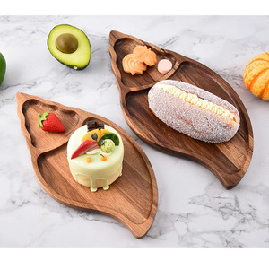 Acacia Wood <b>Serving</b> <b>Trays</b> Snail Shape Small And <b>Large</b> Food Photography Props For Dessert Display - Product Image 1