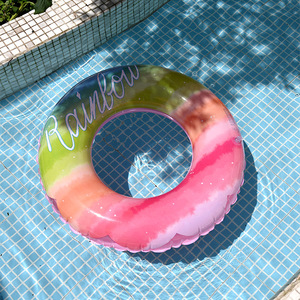 Bouée de natation gonflable à motif floral dégradé pour enfants, flotteur sous-aisselle pour sports aquatiques et piscine, prête à être expédiée - Product Image 3