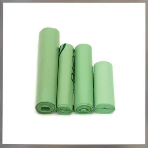 Sacchetti compostabili per la spazzatura domestica all'ingrosso eco-friendly 13 galloni verde bocca piatta compostabili