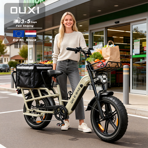 <span class=keywords><strong>Vélo</strong></span> cargo électrique familial OUXI Q10 à forte capacité de charge, <span class=keywords><strong>vélo</strong></span> utilitaire électrique 1000W, pneus larges de 20 pouces, cadre bas, double siège, <span class=keywords><strong>vélo</strong></span> de banlieue électrique - Product Image 1