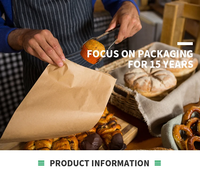 Sac en papier kraft 70-120 g/m², kraft naturel, pour plats à emporter