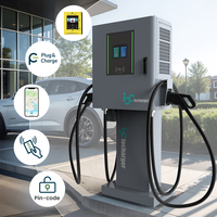 Chargeur rapide DC OCPP 2.0.1 pour véhicules électriques, montage mural, 30 kW, 60 kW, station de recharge pour véhicules électriques avec terminal POS pour la recharge commerciale de véhicules électriques