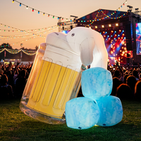 Nouveau design, grand ballon publicitaire extérieur imperméable et durable, lumière LED, modèle gonflable de bouteille de bière, Oxford/PVC