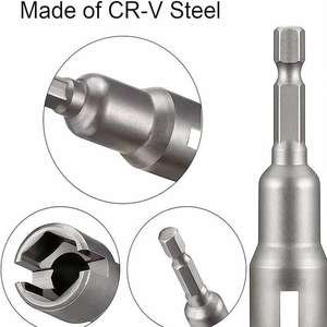 Llave de vaso de extremo abierto de acero con vástago de 6.35 mm y acabado brillante para aplicaciones de perforación en madera - Product Image 5