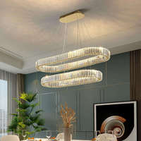 Lámparas de Cristal Modernas BGST para Sala de Estar, Lámpara de Techo LED para Comedor, Lámpara Colgante de Anillo para Dormitorio y Vestíbulo