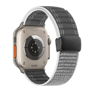 Sea Wave Pattern Loop <span class=keywords><strong>Watch</strong></span> Band Design para <span class=keywords><strong>Apple</strong></span> <span class=keywords><strong>Watch</strong></span> Ultra Nylon con cierre magnético 49mm Navy Luxury <span class=keywords><strong>Watch</strong></span> Strap - Product Image 4